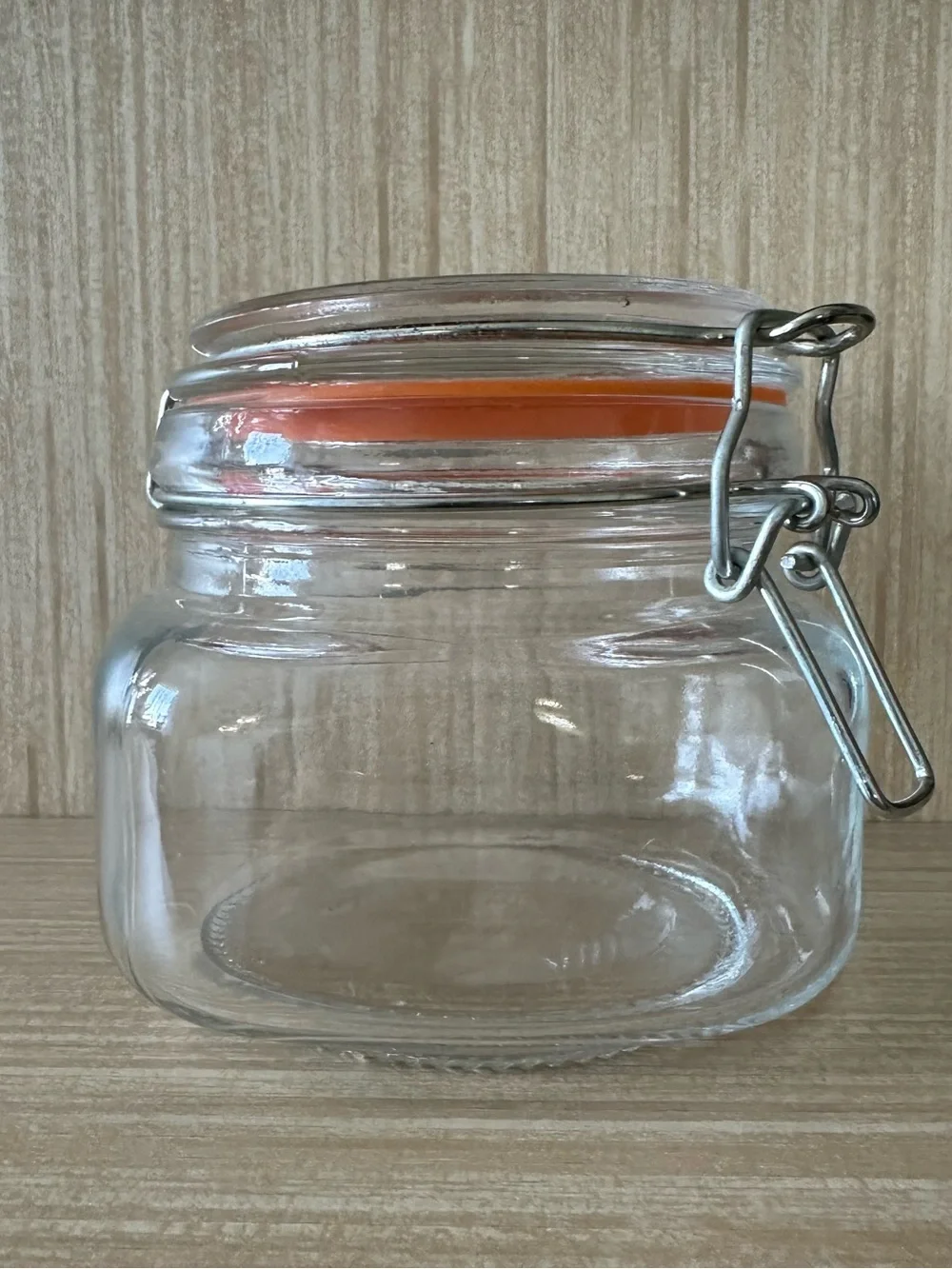 Classic food storage jar • glass • metal and rubber clasp